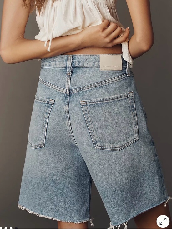 Citizens Of Humanity Pants - Citizens of Humanity Ayla Shorts 28 High Rise Longline Denim Raw Hem Blue
